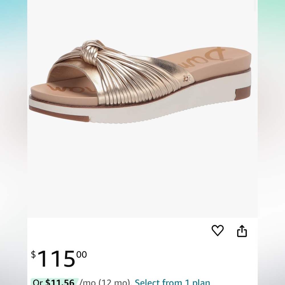 Sam Edelman Metallic Gold Knotted Slide Sandals